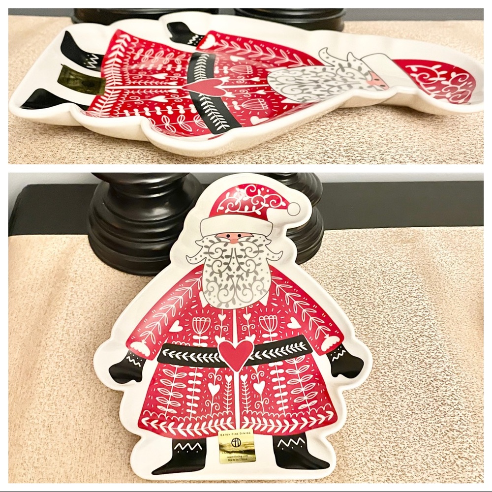 New SANTA CLAUS Ceramic Platter Plate